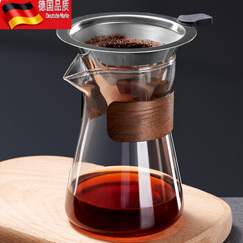 Tuojin glass hand-brewed coffee pot set household drip coffee pot sharing pot funnel coffee filter cup brewing utensil transparent