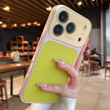 Mianyang suitable for apple 16 mobile phone case iphone17promax new leather texture second change 17 with lens film 16pro high-end ai button all-inclusive 15 anti-fall 14 shell green camera button all-inclusive * litchi skin texture * crystal lens film iphone 16promax