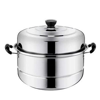 Tuojin japan imported quality upgraded extra thick stainless steel double-layer steamer household steamer large soup pot steaming fish pot electromagnetic slightly thin_not 32cm