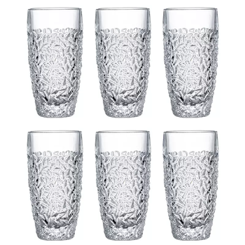 Yusenyi light luxury high-end crystal glass beer mug home large-capacity craft beer mug foreign wine whiskey mug set transparent beer mug 425mlx6