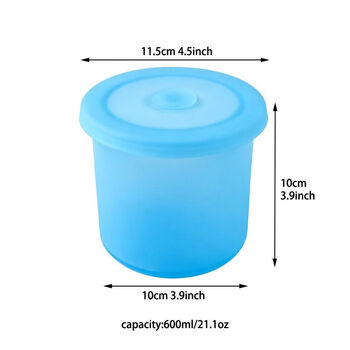 Fantasy covered silicone food sealing jar storage box moisture-proof high-value cereal food storage jar spice jar preservation jar blue heightened round 1000 ml food storage box