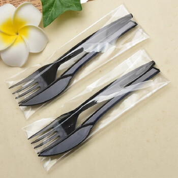 Jian weina disposable knife and fork set western food tableware pizza cutter takeaway steak thickened plastic packaging knife + fork 2,000 sets