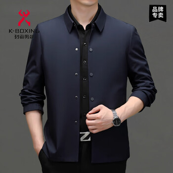 Kbxng new executive outer jacket men's casual button business jacket middle-aged top dad's clothes navy &l8313 m /170 recommended weight 105-125 jin