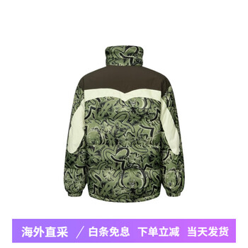 Evisu fushen aw23 buddha head and family flower large m printed wide zipper loose jacket down jacket men's army green full army green full floor xl