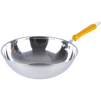 Tuojin german imported quality household stainless steel wok non-stick pan uncoated induction cooker special wok gas stove suitable for earless multi-layer steel 30cm