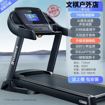 Yijian treadmill home model large gym special indoor 8009 electric silent high-end brand commercial male upgraded blue screen single function ai flexible shock absorption + multi-level shock absorption/brushless 4