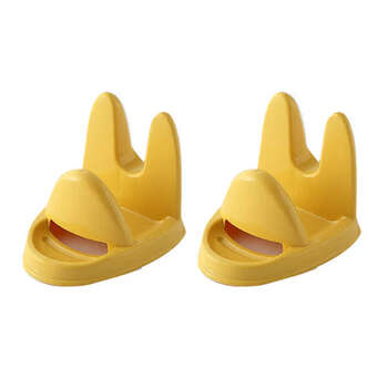 Yusenyi sitting pot lid rack kitchen storage rack countertop spatula rack chopping board rack cutting board rack for pot lids yellow 2 pieces