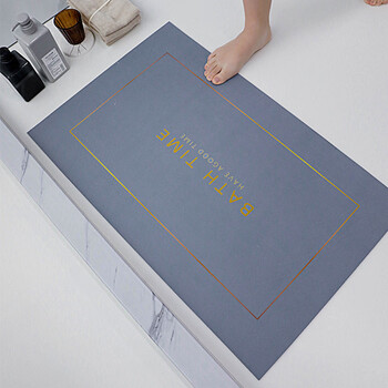 Fantasy diatom mud soft absorbent floor mat bathroom door mat bathroom toilet carpet foot non-slip mat barcelona (rectangular) gray blue 45x70cm heart choice