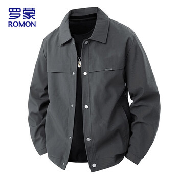 Romon jacket men's 2026 spring new business casual jacket men's trendy lapel top gray xl