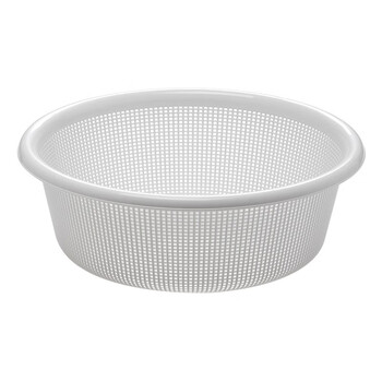 Camellia lehui round sieve plastic basket round thickened vegetable basket storage large organizing kitchen drainage blue household white 47.2cm