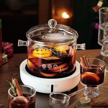 Tuojin stove-cooked red wine in winter hot red wine pot glass container open fire electric ceramic stove household stew pot transparent color 15cm 1.5l
