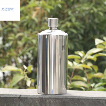 Tuojin german imported quality 304 stainless steel wine bottle thickened 1 catties 2 outdoor liquor bottles portable kettle cylindrical wine thickened 2 catties glossy mat bottle shape + 1 drain 2 medium cups 1ml