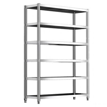 Fantasy shelf kitchen rack floor-standing microwave rack storage rack storage rack vegetable rack non-magnetic stainless steel extra thick 6 layers 200cm high length 130 width 30