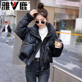 Yalu short down jacket women's 2026 winter new korean style loose, slim, small, tall, disposable jacket trendy black black m 80-100 jin