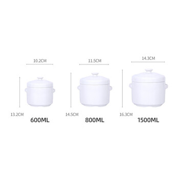 Tuojin ceramic crock pot soup stew household pure white stew pot water-proof stew bird's nest fish maw special soup pot small pure white stew stew pot family portrait (small + medium + large)