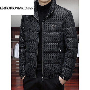 Emporio armani armani high-end light down jacket men's winter coat short fashion brand men's 2025 new jacket 88068 black m