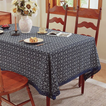 Fantasy wuzhen b&b blue printed rectangular table cloth studio floral coffee table pad cloth blue and white blue lace 40x60cm