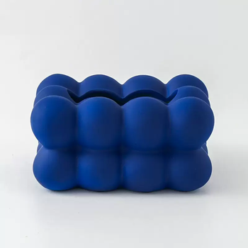 Yusenyi klein blue ceramic tissue box living room coffee table decoration high-end storage ornaments texture matte nordic style tissue box klein blue