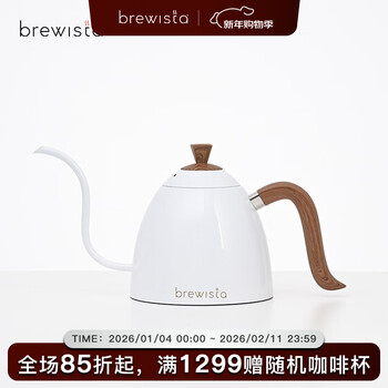 Hand brewing kettle, long mouth, thin mouth kettle, hanging ear coffee pot, 304 stainless steel induction cooker kettle, drip filter coffee kettle, pearl white-0.7l