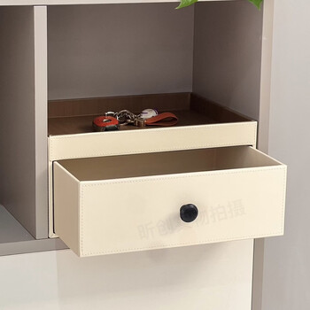 Fantasy drawer storage box cabinet key tray organizer dressing table storage box elegant gray lychee pattern single layer drawer tray style