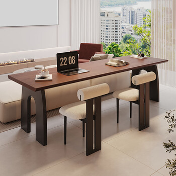 Ostland solid wood desk and dining table integrated into the living room, learning office computer table, double antique style sofa, long table behind the spot, new zealand pine 160*60*75