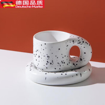 Tuojin nordic simple ins ceramic mug fat cup handle office coffee cup set 330ml splash dot fat cup set splash ink dot fat cup