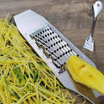Hejiangong stainless steel potato shredder grater household carrot grater cucumber wiping board potato wiping tool old-fashioned stainless steel 3mm all steel model free peeling