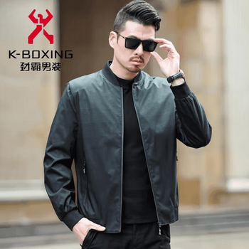 Kbxng jinba dad autumn jacket medium thin baseball collar top casual jacket spring and autumn new shopping mall same style 205 green l 175 suitable for 110 to 125 pounds