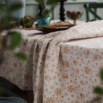 Yusen festival table mat, placemat, placemat, retro tablecloth fabric, christmas rice, cotton and linen hot stamping, 32x45cm layered placemat, 2 pieces