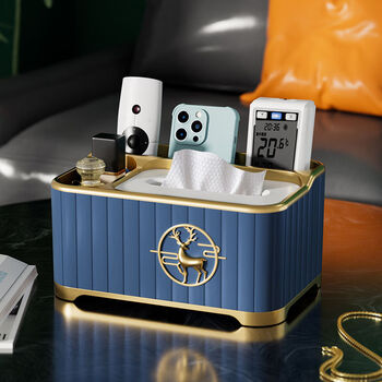 Fantasy tissue storage box living room coffee table face towel napkin paper box blue water with paper support spring