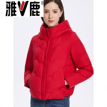 Yalu short down jacket women's winter new style fashionable small warm brand mom jacket jiujiang down jiujiang down jacket women-big red 12xl (160) 84a