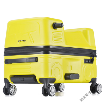 Ye yu car cycling case trolley case universal wheel baby can ride cycling luggage inch men's and women's suitcase yellow 18-inch boarding case recommend drawstring for children under 5 years old