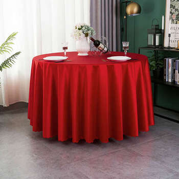 Yusen yidan tablecloth pure satin wedding event conference red tablecloth round table class table cloth big red 101227 round 2.4m tablecloth