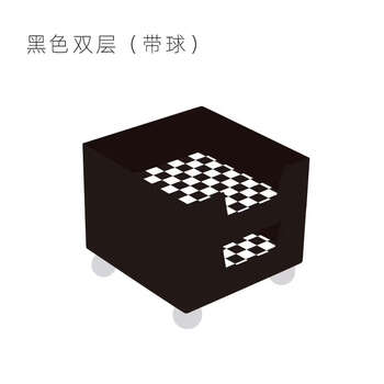 Yusenyi xeo style checkerboard stackable desktop storage box miscellaneous key tray black double layer (metal feet)