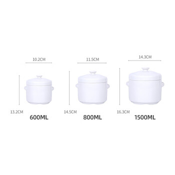 Tuojin ceramic crock pot soup stew household pure white stew pot water-proof stew bird's nest fish maw special soup pot small pure white stew stew pot family portrait (small + medium + large)