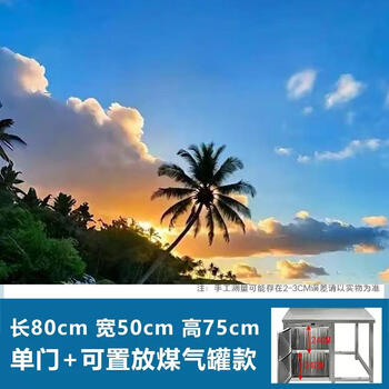 Yusenyi stainless steel integrated cabinet home kitchen gas tank tank special stove cabinet multi-function shelf with door cabinet thickened single door 80cm right gas tank cabinet