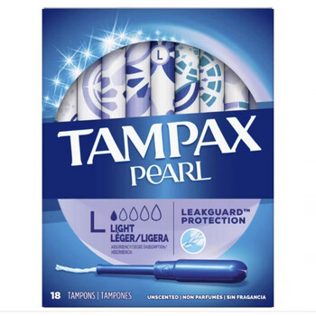 American tampax pearl cotton strips with long catheter for sports and swimming, 18 pieces of pearls - long catheter - small flow l, others
