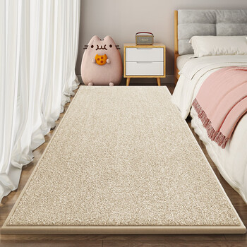 Zichen cream style bedroom bedside carpet 2026 new living room sofa coffee table carpet bay window mat bedside non-slip floor mat white 60x160cm