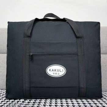 Ye yu oxford cloth travel storage bag clothes organizing bag student portable luggage bag moving packing bag black (thickened and waterproof) small + medium two-pack