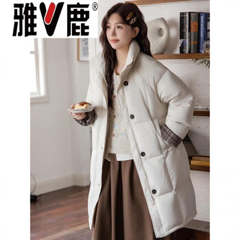 Yalu 90 white duck down plus fat plus size down jacket for women 200 catties fat mm medium length 300 catties extra large size down jacket jiujiang down jacket for women - white_ high-end western style down jacket for small people xl high-end western style small person down jacket