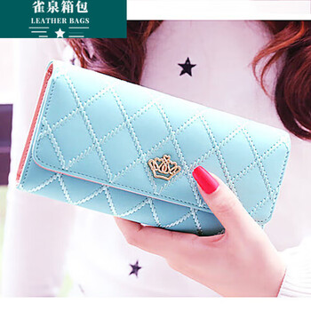 Ye yu fashion new women's long wallet korean style diamond women's handbag 30% off large capacity student wallet trendy pink blue