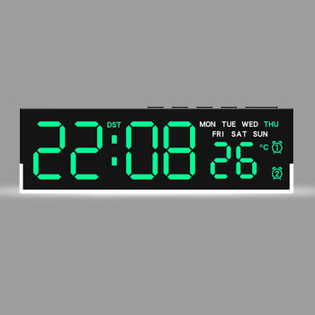 New led electronic clock bedside clock multi-function alarm clock simple desktop clock atmosphere light night light electronic alarm clock 5519 black shell green light