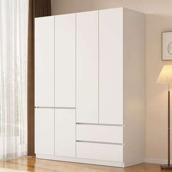 Fantasy solid wood ecological board wardrobe bedroom home children's modern simple hot style handle-free rental wardrobe solid wood ecological board 80x200 two-door wardrobe 2 meters high assembled