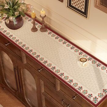 Yusenyi tv counter top protection mat sideboard waterproof and oil-proof tablecloth entrance cabinet window sill shoe cabinet table tinas flower language customization contact customer service