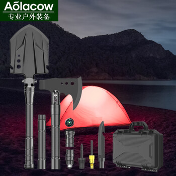 Aolacow multifunctional outdoor engineer shovel and ax combination set camping folding extended ordnance shovel vehicle tool box
