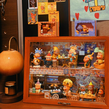 Shimmer desktop storage cabinet blind box display cabinet cup storage rack figure doll storage rack coffee cup storage cabinet wooden flip storage box-small