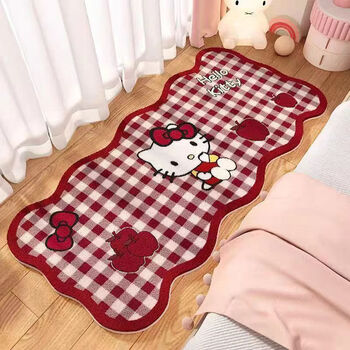 Fantasy ins cartoon cute bedside bedroom living room quick-drying carpet foot pad long wear-resistant floor mat girl special shape 60x160cm wear-resistant spotted puppy blanket