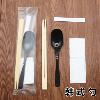 He jiagong disposable chopsticks four-in-one takeout bibimbap tableware four-piece set restaurant fast food packaging chopsticks korean spoon 800 sets