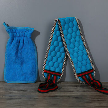 Shantou lincun women's and men's special bath strong coarse sand mud rubbing artifact long back bath household bath gloves strong coarse sand pulling back strip blue + blue gloves