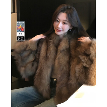 Mt environmentally friendly imitation fur series winter light luxury style quilted thickened warm plush hidden button temperament women's jacket